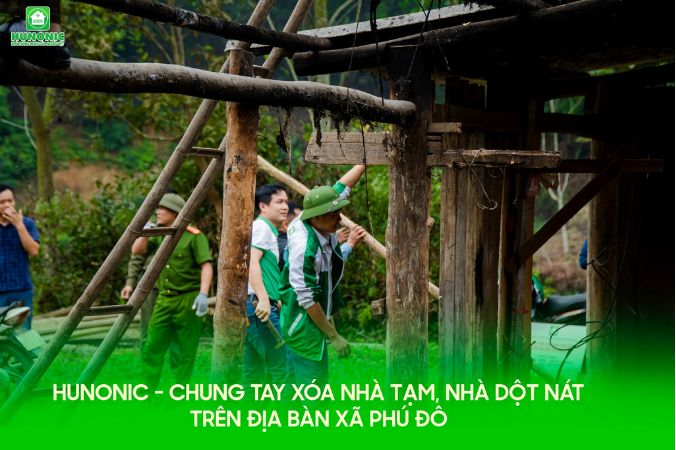 chung tay xoá nhà tạm cùng Hunonic